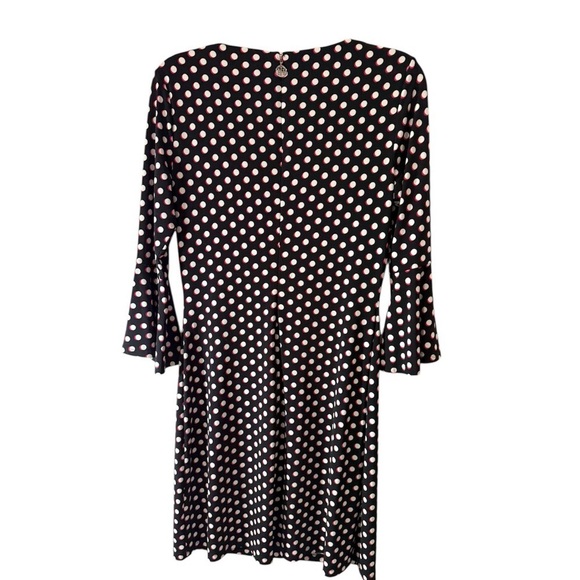Tommy Hilfiger Women Polka Dot Bell Sleeve Sheath Midi Dress Black White Size 2 - Picture 7 of 11